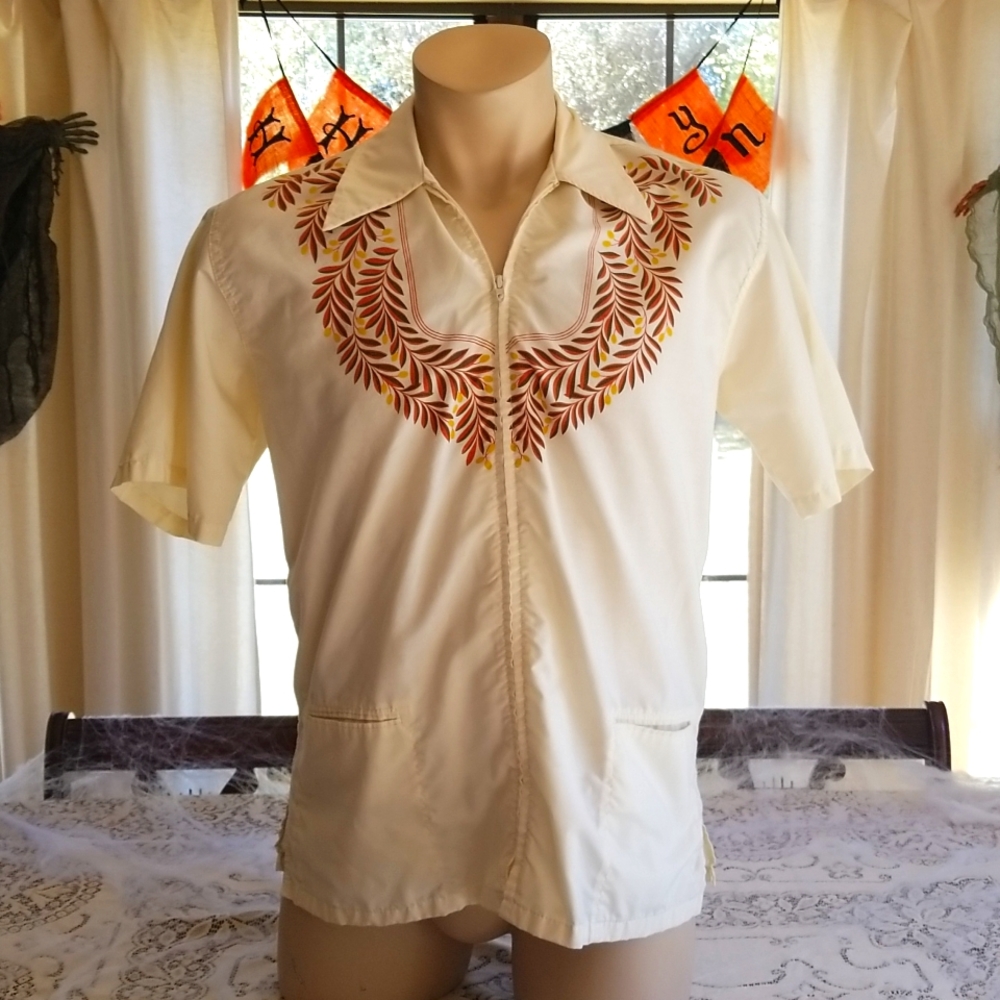 Vintage Bagshaws of St. Lucia Men's Casual Zipper Shirt 1970s - Large